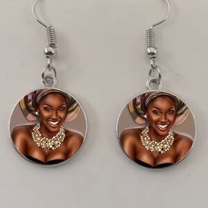 Silver and Brown Women Earrings